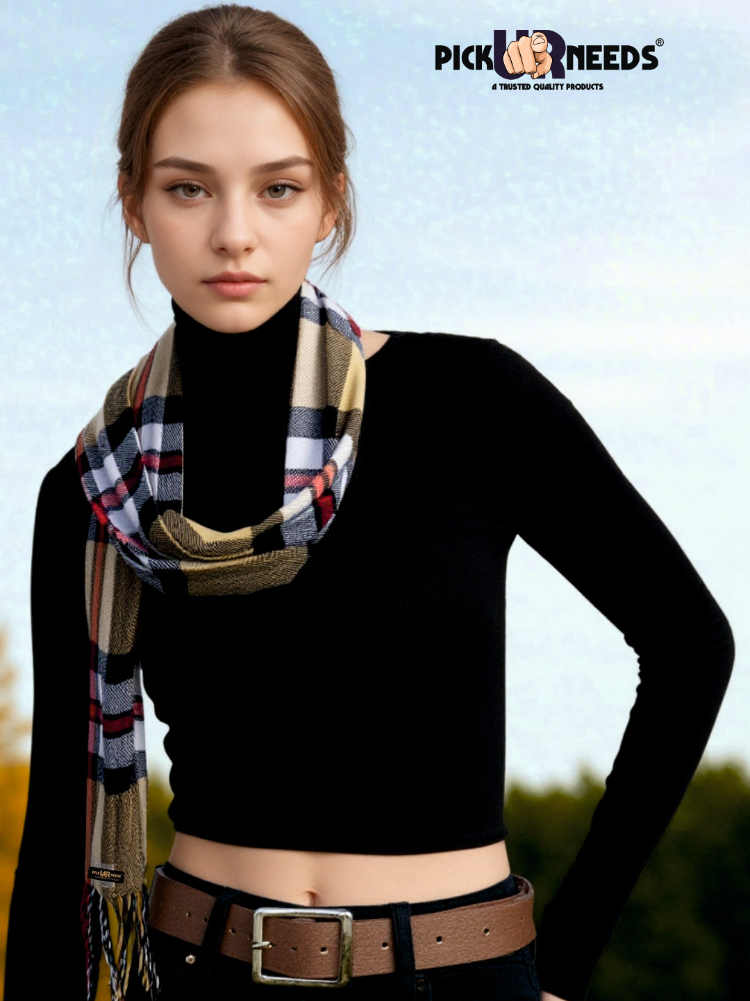 Pick Ur Needs Pure Cashmere Womens Winter Stylish Muffler Warm, Soft and Trendy Scarves for Cold W